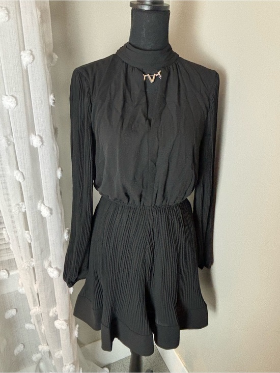 Milly Dresses & Skirts - NEW Milly Black Long-Sleeve Pleated-Waist Dress Size 8